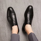 Classic Italian Style Career Office Leather Shoes Pointy Toe Wedding Dress Shoes Men MartLion   