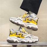  Design Men's Platform Sneakers Breathable Mesh Casual Lace-up Hip-hop Zapatillas Hombre MartLion - Mart Lion