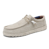 Men leisure sports shoes summer breathable light outdoor canvas shoes MartLion 197 cream-coloured 46 