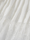 Summer Mid-Rise Lace Patchwork Mini Skirts Women's Pleated A-Line Casual Short Skirts MartLion   