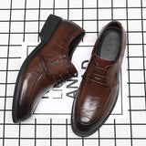 Leather Shoes Men's Derby English Style Wedding Spring Fall Designer Cowhide Pointy MartLion   