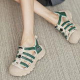 3.5cm Soft Soled Genuine Leather Round Toe Sandals Contoured Loafer Ladies Summer Cozy Shoes MartLion   
