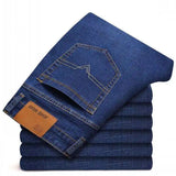 Summer  Clothing Slim Men Casual Jeans Man Oversize Denim Pants Trousers Baggy Stretch Jeans MartLion 009 blue 36 CHINA