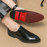Mens Leather Shoes High Men's Shoes Oxford Wedding Men Dress Leather Shoes Gentleman Office Man Shoe MartLion
