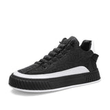 Trendy Men's Canvas Sneakers Flat Platform Sneakers Streetwear Hip Hop Designer Shoes Men Harajuku Vulcanized MartLion Black White QA61 39 