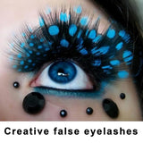 Fake Eyelashes Eyelash Extensions Vibrant Blue 3d Feather False Eyelashes for Halloween Cosplay Masquerade Party Makeup Natural MartLion   