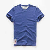 Men's Solid T-shirt Cotton t shirt Men Causal O-neck Basic shirt Male MartLion Blue18 XXXL 