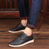 Men's Leather Casual Shoes Flat Trendy Sneaker Oxfords Zapatillas Mart Lion   