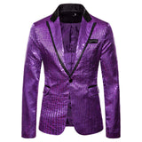 Gold Shiny Men's Jackets Sequins Stylish Dj Club Graduation Solid Suit Stage Party Wedding Outwear Clothes blazers MartLion