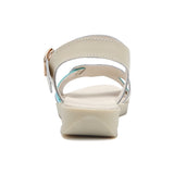 Summer Leather Metal Buckle Strap Ladies' Sandals Heel Height 2.5CM flat Women's Beach Shoes MartLion   