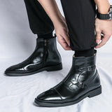 Chelsea British Style Leather Men's Shoes Ankle Boots Senior Casual Lightweight Designer Work Classic Handmade MartLion   