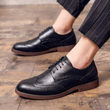 Brogue Men's Dress Shoes Elegant Microfiber Leather Formal Oxfords Mart Lion   