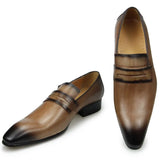 Men's Loafers Cowhide Wear-resistant and Leather Shoes Dress Office Formal Shoes Leather MartLion