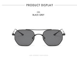 Retro Double Bridges Peach Pilot Sunglasses Women Men's Designer Luxury Metal Frame Eyewear MartLion   