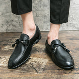 Brogue Men's Dress Shoes Slip Loafers microfiber Leather Mart Lion   