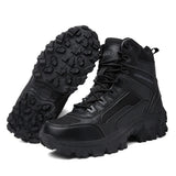 Men's outdoor hiking boots, desert top tactical boots, military boots, special forces hiking boots, anti slip and warm work boot MartLion black 45 