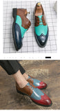 Classic Pointed Men's Dress Shoes Leather Lace-up Wedding Men zapatos de hombre MartLion   