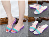 Women Sandals Summer Candy Color Women Shoes Peep Toe Stappy Beach Valentine Rainbow Clogs Jelly Flats Mart Lion   