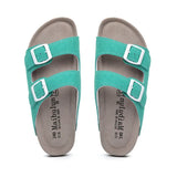 Flat Slippers Women Men's Slippers Luxury Indoor Bottom Non Slip Cork Slippers Beach Outdoor Home Flip Flops Sandals MartLion Green 35 