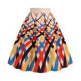 Summer Vintage Rockabilly Skirt Casual Knee Length Women Swing Midi Skirts MartLion 05 XXL 