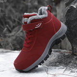 Women Boots Waterproof Snow Warm Plush Winter Shoes Mid-calf Non-slip Winter MartLion Red-1 35 
