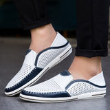 Men's Casual Shoes Genuine Leather White Sneakers Loafers Breathable Sapato Social Masculino Mart Lion   