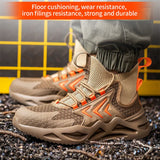 work safety sneakers with steel toe anti puncture work shoes anti smash protective anti-slip labor boots MartLion   