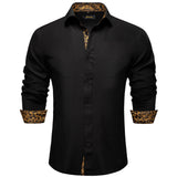 Men's shirts Long Sleeve Luxury Designer Black and Green Splicing Collar and Cuff Clothing Casual Dress Shirts Blouse MartLion CY-2230 S 