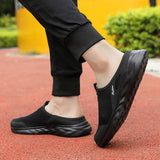 Men's Half Slipper Style Lat-soled Wild Flat-bottomed Summer Breathable Mesh Thin Section Baotou Slippers MartLion   