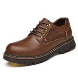 Luxury Cow Leather Men's shoes Outdoor Work Designer Casual Oxford Formal Footwear Mart Lion Brown-No Fur 38 