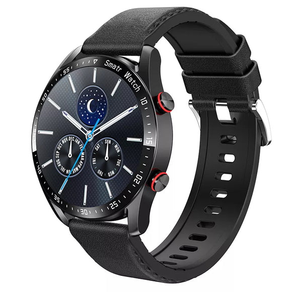 ECG+PPG Bluetooth Call Smart Watch Men's Health Heart Rate Blood Pressure Fitness Sports Watches Sports Waterproof Smartwatch MartLion Black leather belt  