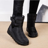 Waterproof Boots Women Casual Winter Warm Plush Soft Platform Snow Slip on Cotton Padded Shoes MartLion   