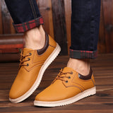 Men's Leather Casual Shoes Flat Trendy Sneaker Oxfords Zapatillas Mart Lion   