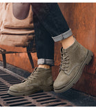 Golden Sapling Retro Men's Boots Leisure Work Shoes Genuine Leather Ankle Platform Flats Tactical Military Footwear MartLion   