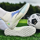Turf Soccer Shoes Studded Boots Outdoor Football Men's Non Slip High Ankle Training Sneakers Tf Fg Mart Lion   
