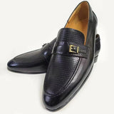 Luxury Formal Dress Shoes Men's British Buckle Retro Loafers Classic Wedding Party Slip on Casual Driving Leather MartLion black 39 