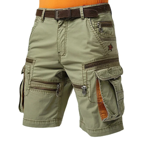 Man Cargo Shorts Stretch Washed Vintage Have Belted and Pockets MartLion 17 pockets stars XXXL 