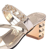 Summer Women Shoes Heel Sandals Peep toe Ladies Shoes High Heel Gold Heels 7cm MartLion   