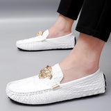 Men's Women Leather Designer Casual Shoes Luxury Loafers Driving Footwear MartLion   