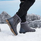 winter snow boots men ankle hombre warm plush outdoor men's sneakers long fur casual shoes non-slip long MartLion   