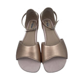 Summer Barefoot Genuine Leather Flat Sandals Women with Soft Sole Zero Drop Wider Toes Box Weight MartLion Rosegold 45 