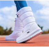 Winter thick women's snow boots Warm Plush Mid-calf Boots Non slip Waterproof Platform Snow Boot Casual Female White shoes MartLion