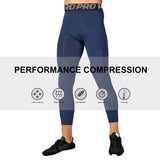 Compression Pants for Men Capri Leggings Cool Dry Workout Running Athletic Gym Tights Bottom with Pockets MartLion