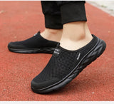 Men's Half Slipper Style Lat-soled Wild Flat-bottomed Summer Breathable Mesh Thin Section Baotou Slippers MartLion   