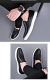 High End Men's Genuine Leather Casual Shoes Concise Cool Slip-on Loafers Flat Skate Mart Lion   
