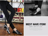 Pointed Toe Men's Dress Shoes Comfy Leather Slip-on Wedding Zapatos De Vestir MartLion   