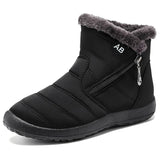 Women Boots Watarproof Ankle For Women Winter Shoes Keep Warm Snow Female Zipper Winter Mujer MartLion Black 38 