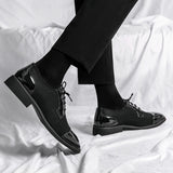 British Style Men's Dress Shoes Formal Antumn Patent Leather Buckle Strap Oxfords Mart Lion   