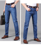 Men  Stretch Men's Jeans Men Versatile Denim Long Loose Pants Trendy MartLion   