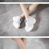 Thick-soled Sneakers Harajuku Retro Old Platform Shoes Casual Breathable Increased White Shoes Femme MartLion   